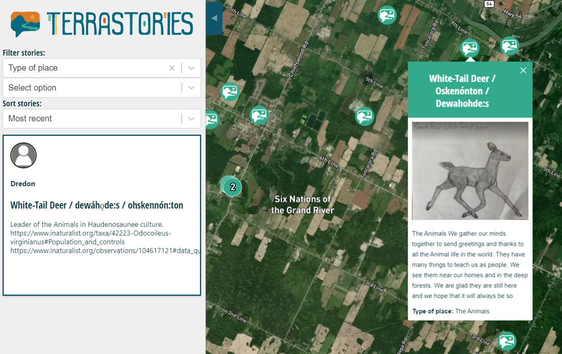Six Nations Polytechnic Academy integrates Terrastories, a place-based storytelling and mapping tool, into the Indigenous-focused curriculum of a high school classroom
